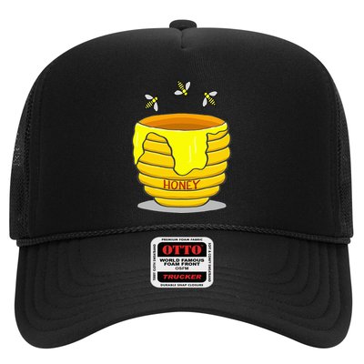Honey Pot With Honey Bees Sweet Gift Trucker Hat