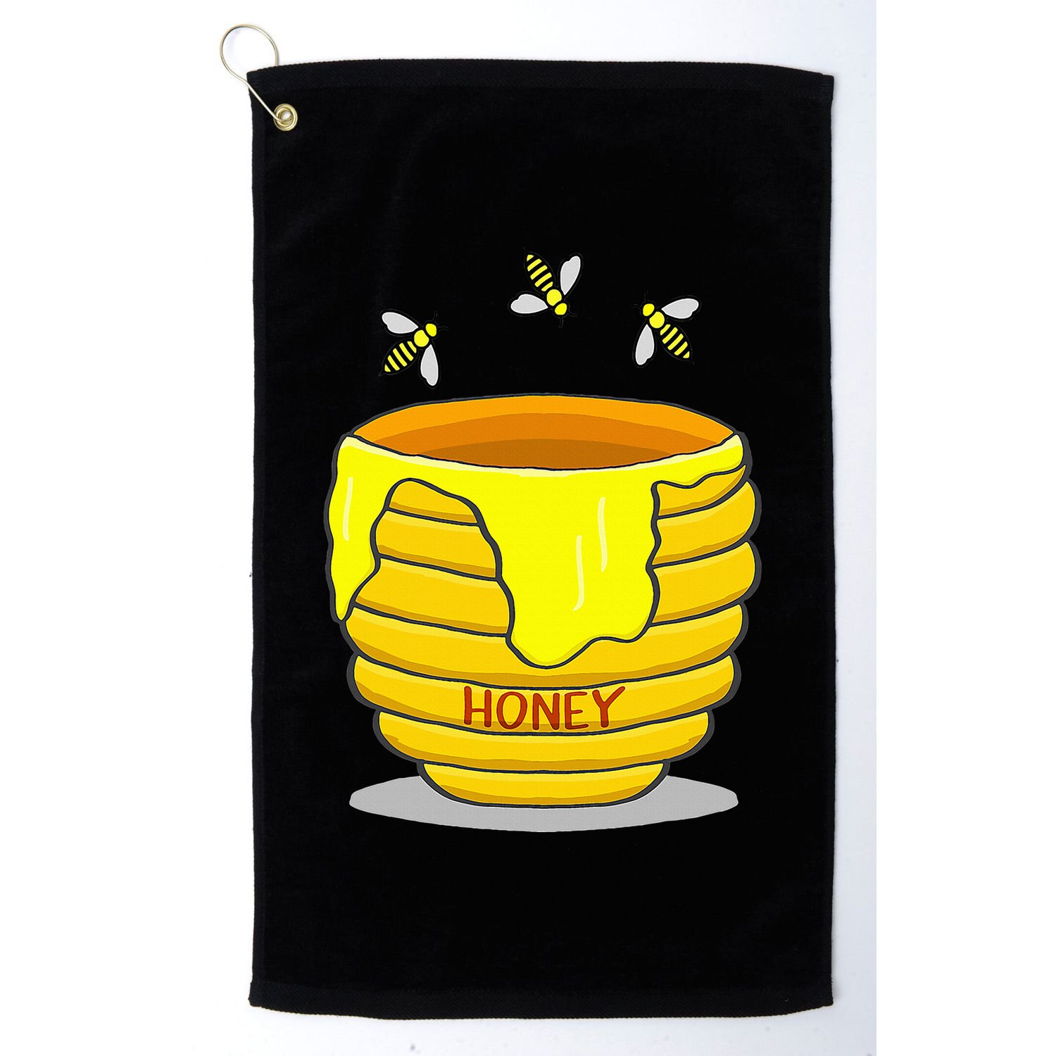 Honey Pot With Honey Bees Sweet Gift Golf Towel