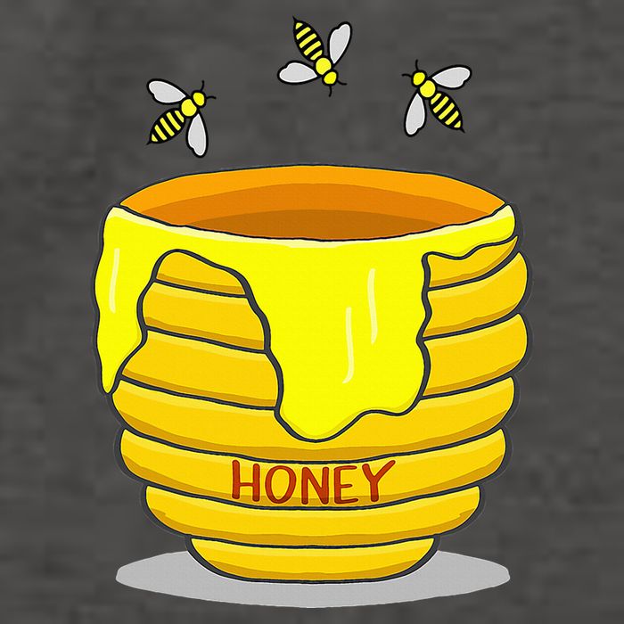 Honey Pot With Honey Bees Sweet Gift Vector Backpack