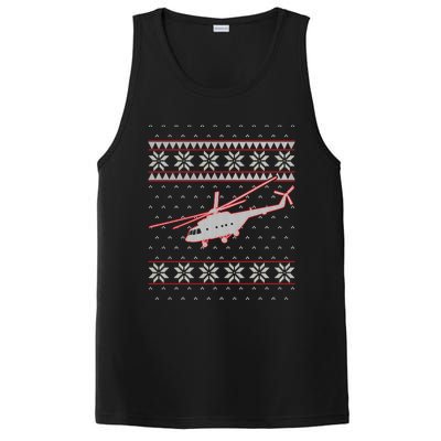 Helicopter Pilot Xmas Aviation Ugly Christmas Gift PosiCharge Competitor Tank