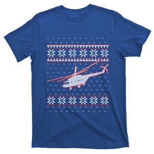 Helicopter Pilot Xmas Aviation Ugly Christmas Gift T-Shirt