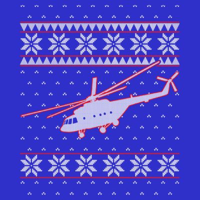 Helicopter Pilot Xmas Aviation Ugly Christmas Gift T-Shirt