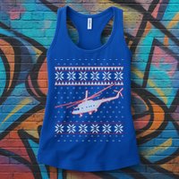 Helicopter Pilot Xmas Aviation Ugly Christmas Gift Womens Tank Top