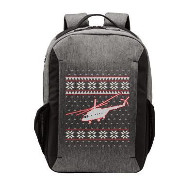 Helicopter Pilot Xmas Aviation Ugly Christmas Gift Vector Backpack