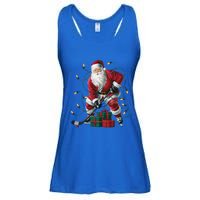 Hockey Player Xmas Lighting Santa Playing Hockey Christmas Gift Ladies Essential Flowy Tank