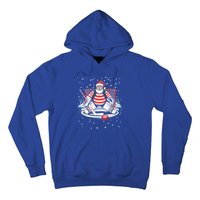 Hockey Player Xmas Lights Santa Playing Hockey Christmas Gift Hoodie