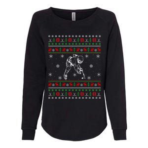 Hockey Player Xmas Ugly Ice Hockey Christmas Gift Womens California Wash Sweatshirt