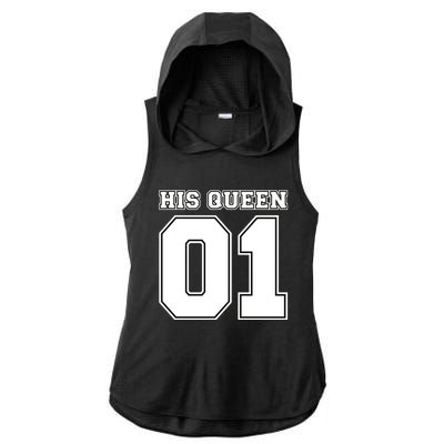 His Queen 01 Sport Couple Ladies PosiCharge Tri-Blend Wicking Draft Hoodie Tank