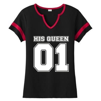 His Queen 01 Sport Couple Ladies Halftime Notch Neck Tee