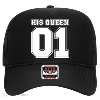 His Queen 01 Sport Couple High Crown Mesh Back Trucker Hat