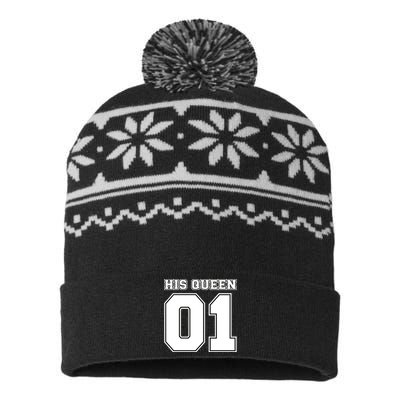 His Queen 01 Sport Couple USA-Made Snowflake Beanie