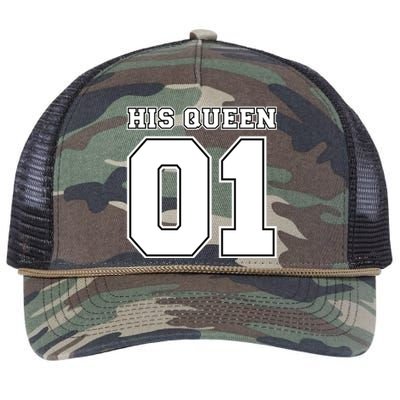 His Queen 01 Sport Couple Retro Rope Trucker Hat Cap