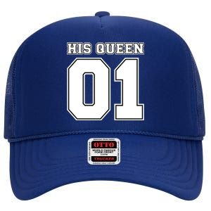 His Queen 01 Sport Couple High Crown Mesh Back Trucker Hat