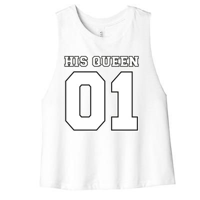 His Queen 01 Sport Couple Women's Racerback Cropped Tank