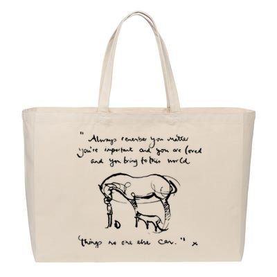 Horse Quote Always Remember you matter Cotton Canvas Jumbo Tote