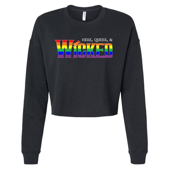 Here Queer And Wicked Lgbt Cropped Pullover Crew