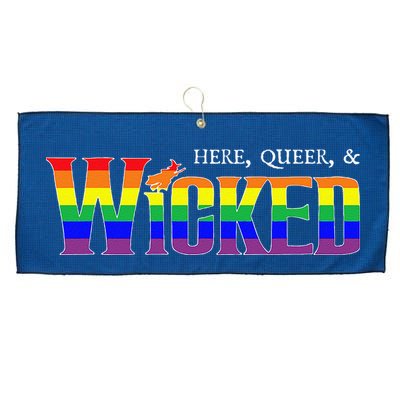 Here Queer And Wicked Lgbt Large Microfiber Waffle Golf Towel