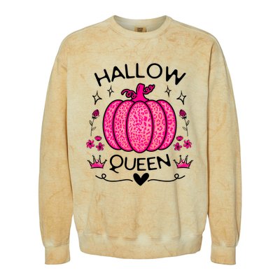 Hallow Queen Cute Pumpkin Funny Halloween Costume Colorblast Crewneck Sweatshirt