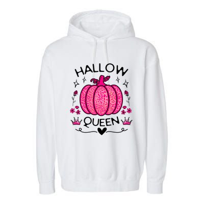 Hallow Queen Cute Pumpkin Funny Halloween Costume Garment-Dyed Fleece Hoodie