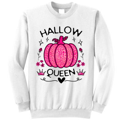 Hallow Queen Cute Pumpkin Funny Halloween Costume Sweatshirt