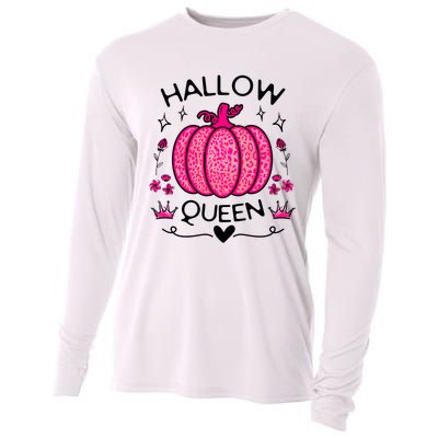 Hallow Queen Cute Pumpkin Funny Halloween Costume Cooling Performance Long Sleeve Crew