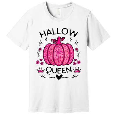 Hallow Queen Cute Pumpkin Funny Halloween Costume Premium T-Shirt