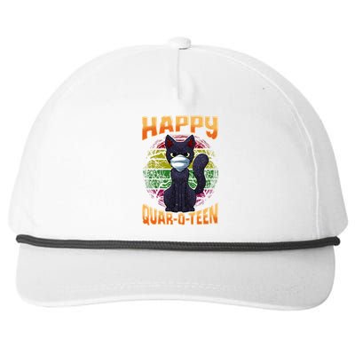 Halloween Quarantine Funny Halloween Bat Cat Snapback Five-Panel Rope Hat