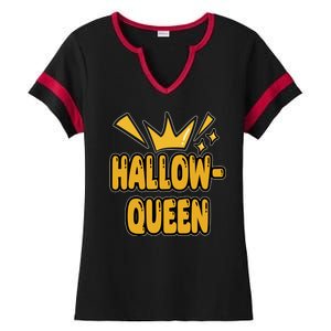 Hallow Queen Halloween Lover Ladies Halftime Notch Neck Tee