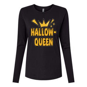 Hallow Queen Halloween Lover Womens Cotton Relaxed Long Sleeve T-Shirt