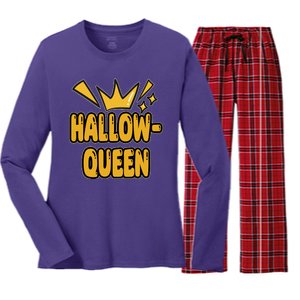 Hallow Queen Halloween Lover Women's Long Sleeve Flannel Pajama Set 