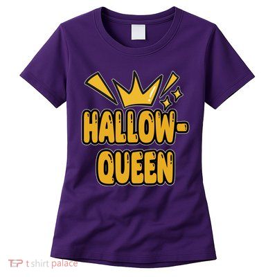 Hallow Queen Halloween Lover Womens T-Shirt