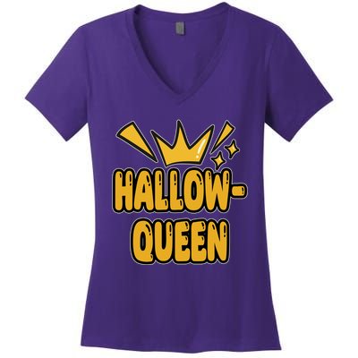 Hallow Queen Halloween Lover Women's V-Neck T-Shirt