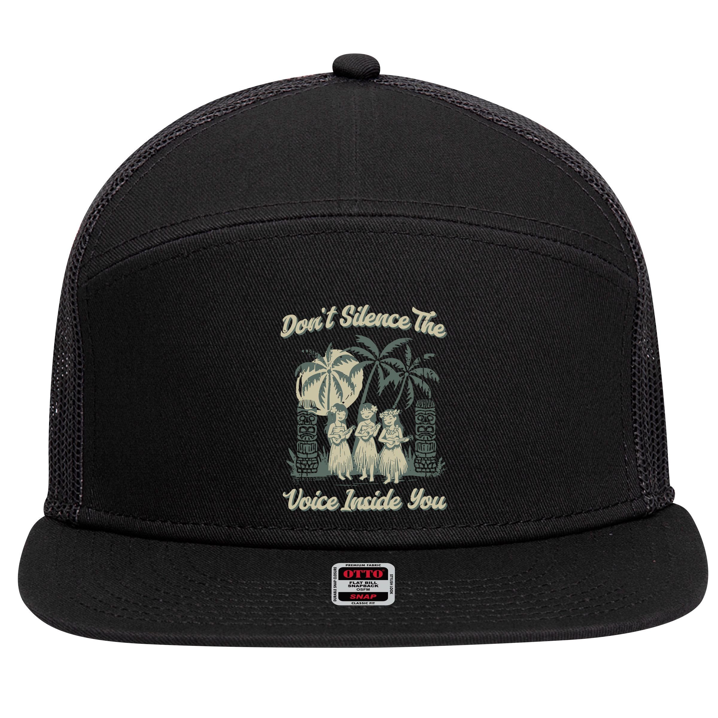 Hawaiin Quote 7 Panel Mesh Trucker Snapback Hat