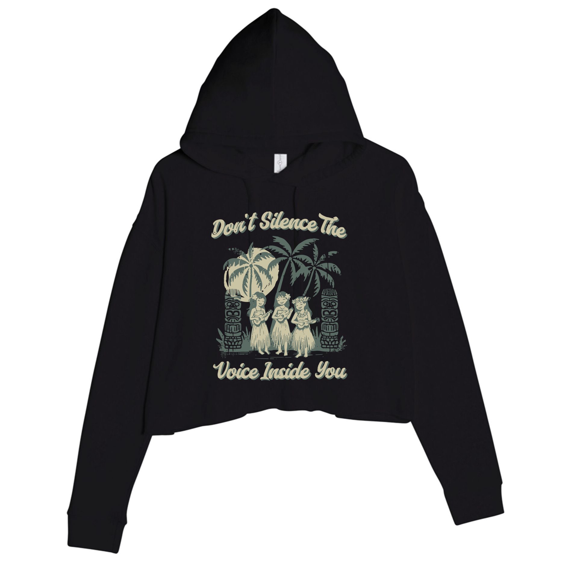 Hawaiin Quote Crop Fleece Hoodie