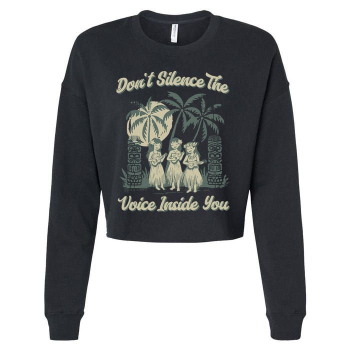 Hawaiin Quote Cropped Pullover Crew