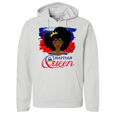 Haitian Queen Haiti Flag Melanin Performance Fleece Hoodie