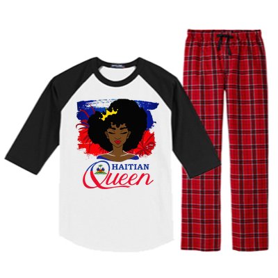 Haitian Queen Haiti Flag Melanin Raglan Sleeve Pajama Set