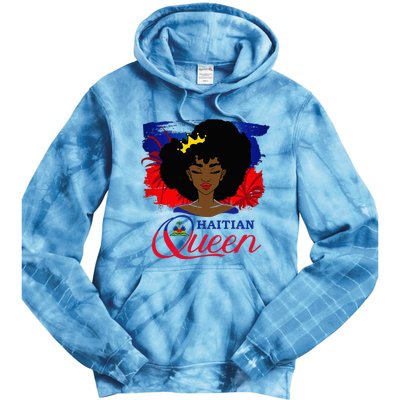 Haitian Queen Haiti Flag Melanin Tie Dye Hoodie