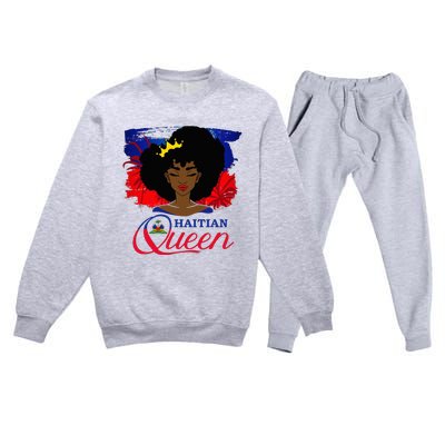 Haitian Queen Haiti Flag Melanin Premium Crewneck Sweatsuit Set