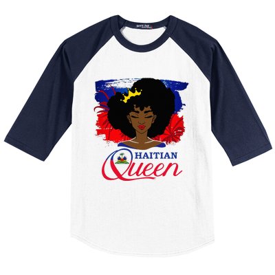 Haitian Queen Haiti Flag Melanin Baseball Sleeve Shirt