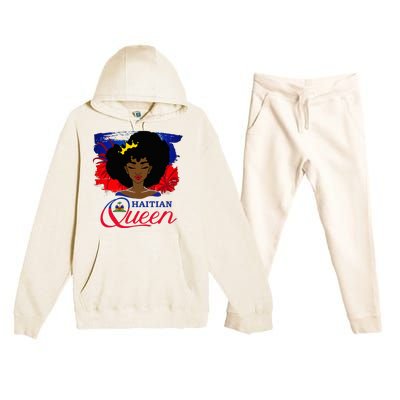 Haitian Queen Haiti Flag Melanin Premium Hooded Sweatsuit Set