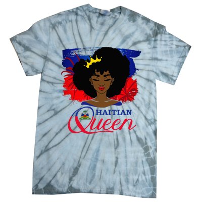 Haitian Queen Haiti Flag Melanin Tie-Dye T-Shirt