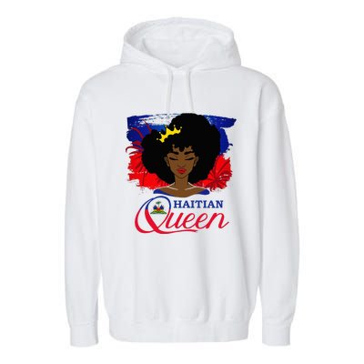 Haitian Queen Haiti Flag Melanin Garment-Dyed Fleece Hoodie