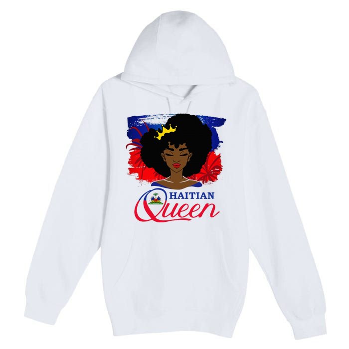 Haitian Queen Haiti Flag Melanin Premium Pullover Hoodie