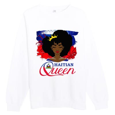 Haitian Queen Haiti Flag Melanin Premium Crewneck Sweatshirt