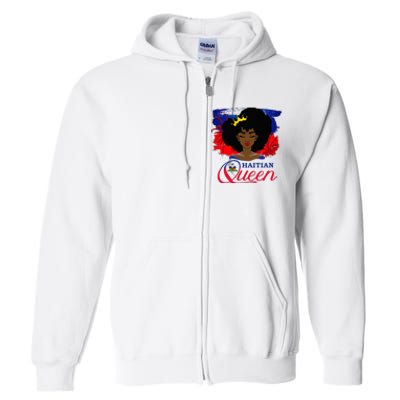 Haitian Queen Haiti Flag Melanin Full Zip Hoodie