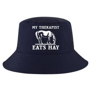 Horse Quotes My Therapist Eats Hay Grazing Horse Equestrian Cool Comfort Performance Bucket Hat