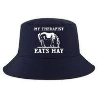 Horse Quotes My Therapist Eats Hay Grazing Horse Equestrian Cool Comfort Performance Bucket Hat