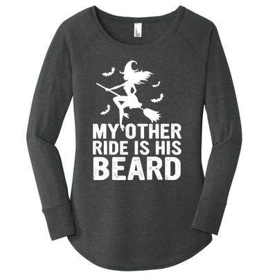 Halloween Quote My Other Ride Is His Beard Witch Women's Perfect Tri Tunic Long Sleeve Shirt