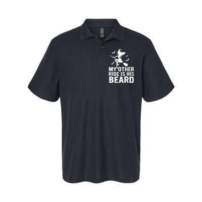 Halloween Quote My Other Ride Is His Beard Witch Softstyle Adult Sport Polo